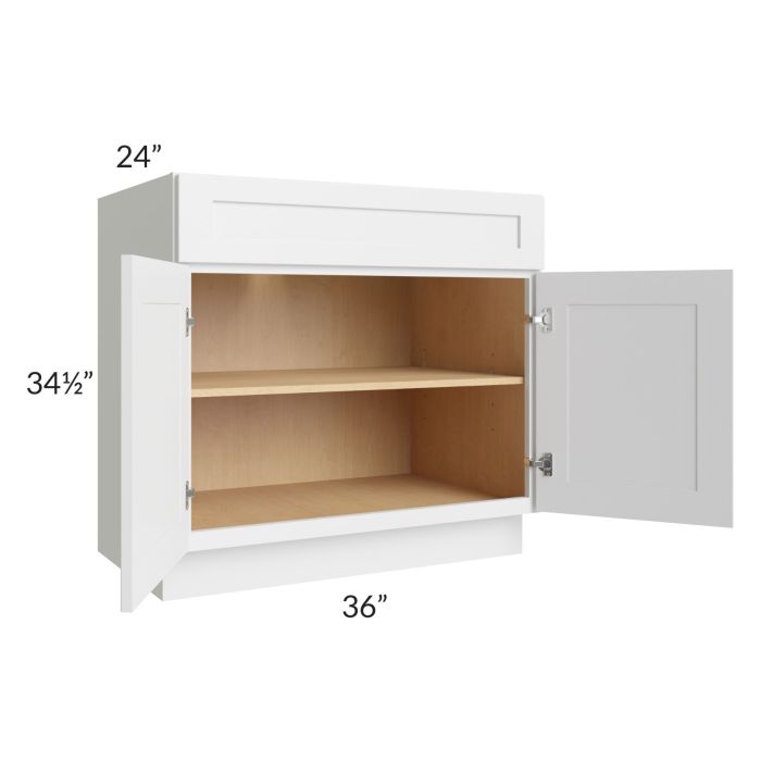 Asheville White Shaker 36" Full Height Door Base Cabinet