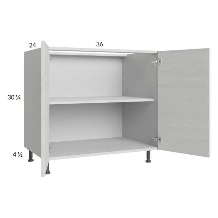Euro White Grain 36" Full Height Door Base Cabinet
