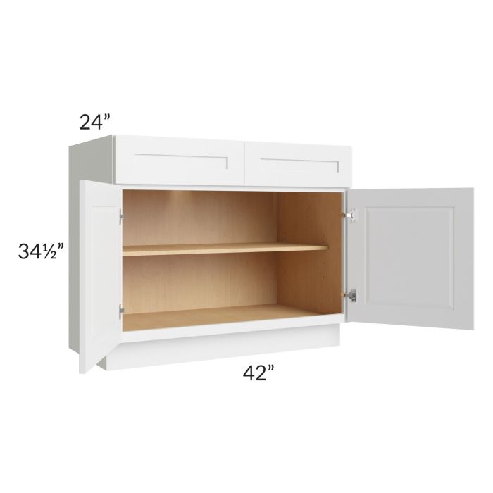 Brighton White Shaker 42" Base Cabinet