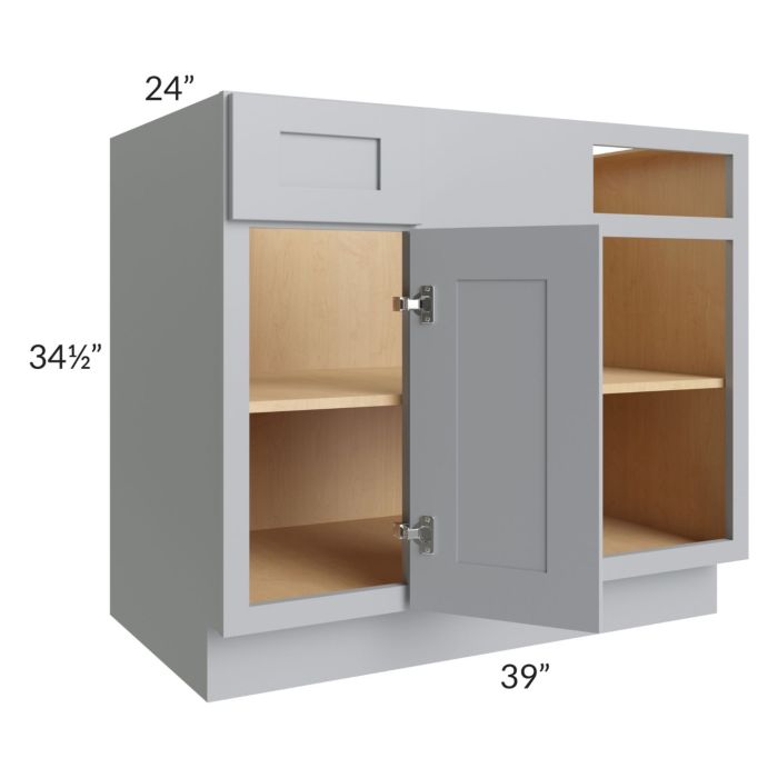 Asheville Grey Shaker 39" Blind Corner Base Cabinet