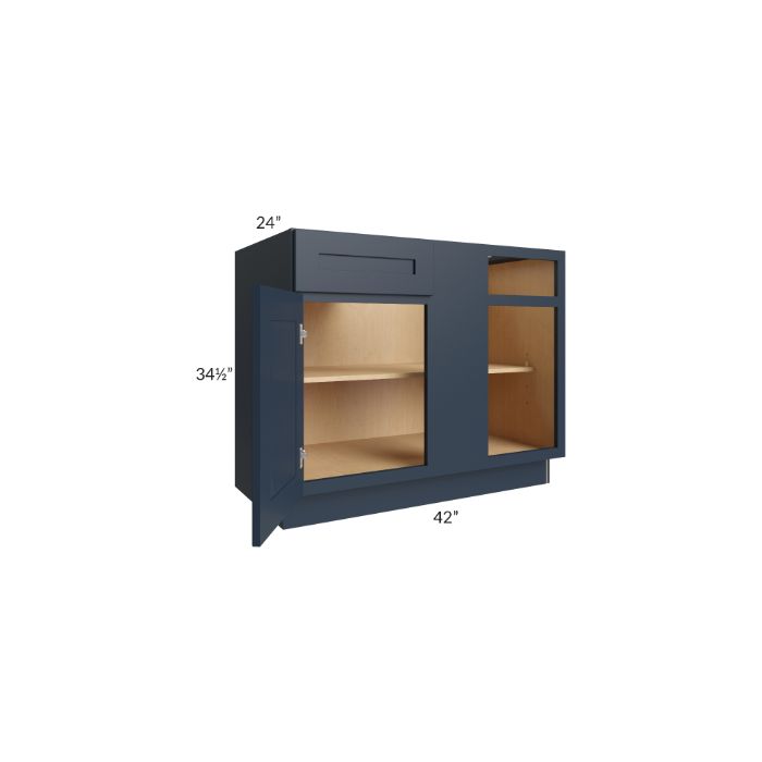 Southport Blue Shaker 45" Blind Base Cabinet