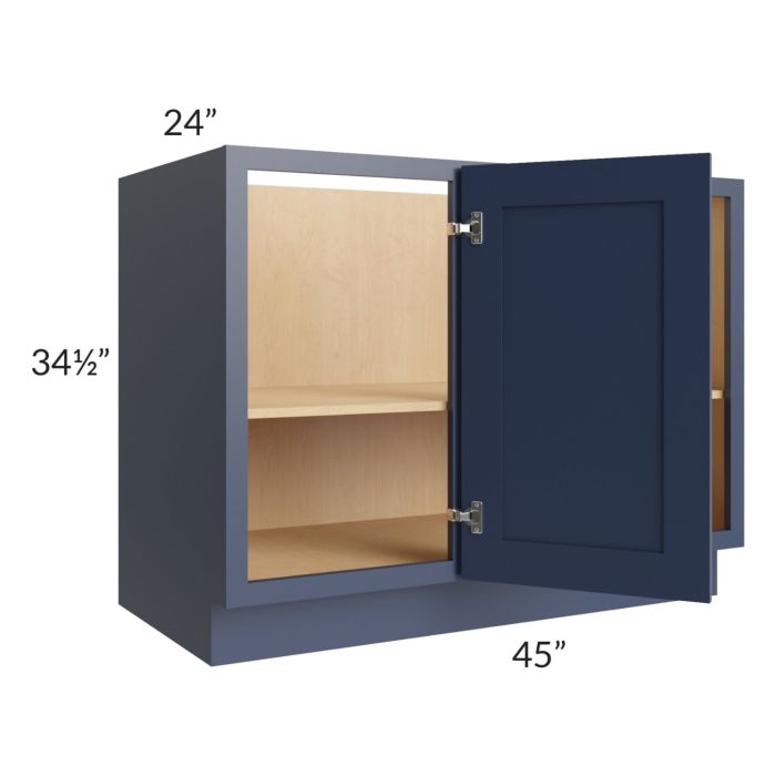 Bayville Blue 45" Full Height Door Blind Corner Base Cabinet