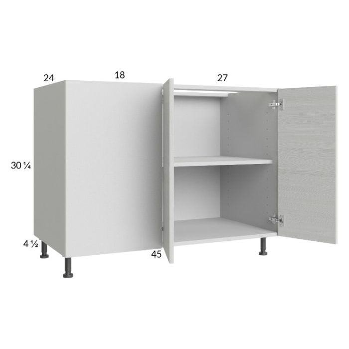 Euro White Grain 52" - 55" Full Height 2-Door Blind Base Corner Cabinet