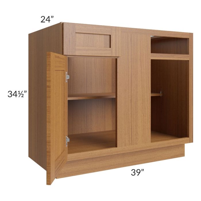 Artisan Walnut Shaker 42"-45" Blind Base Corner Cabinet
