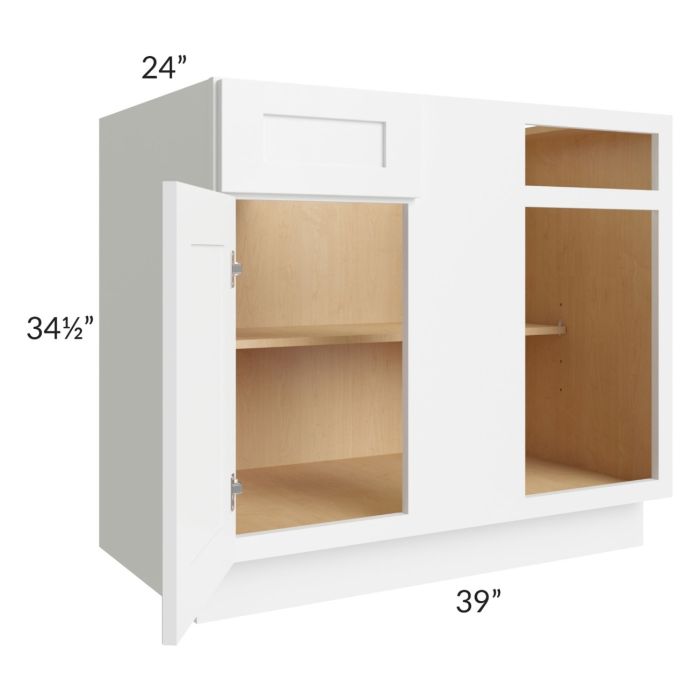 Alpine White Shaker 42"-45" Blind Base Corner Cabinet