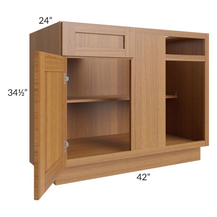 Artisan Walnut Shaker 45"-48" Blind Base Corner Cabinet