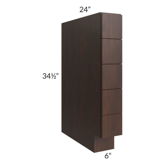 Biscotti Caf?? Glazed 6" Base Spice Drawer Cabinet