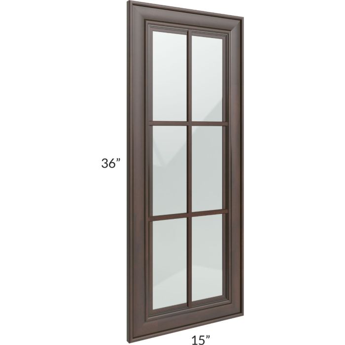 Biscotti Caf?? Glazed 15x36 Mullion Glass Door