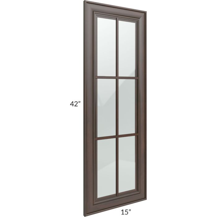 Biscotti Caf?? Glazed 15x42 Mullion Glass Door