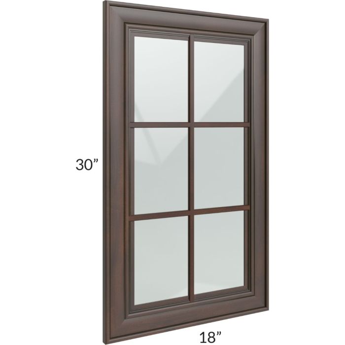 Biscotti Caf?? Glazed 18x30 Mullion Glass Door