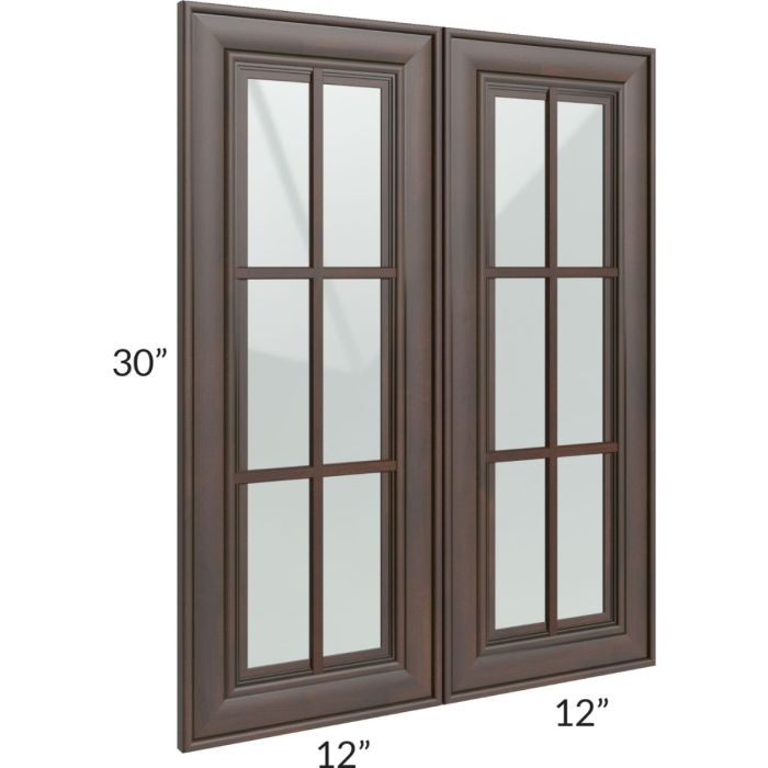 Biscotti Caf?? Glazed 24x30 Mullion Glass Door