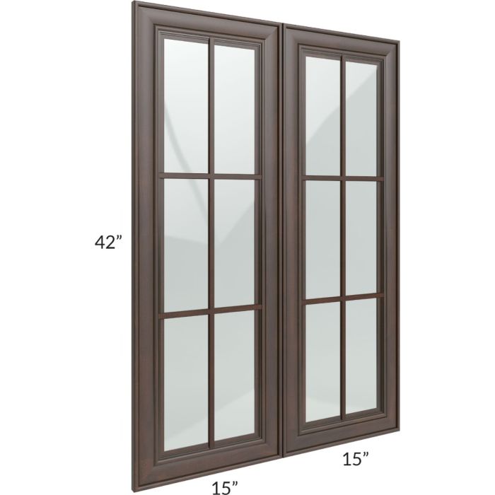 Biscotti Caf?? Glazed 30x42 Mullion Glass Door