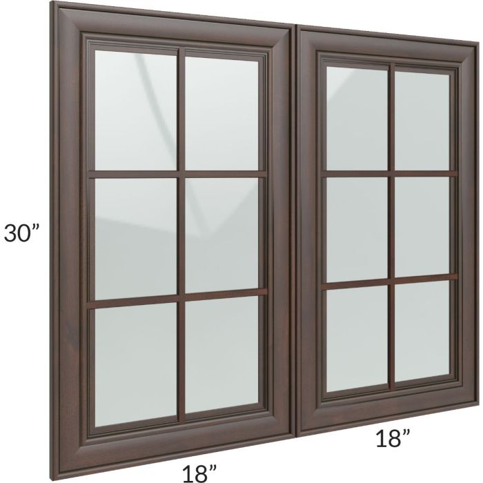 Biscotti Caf?? Glazed 36x30 Mullion Glass Door