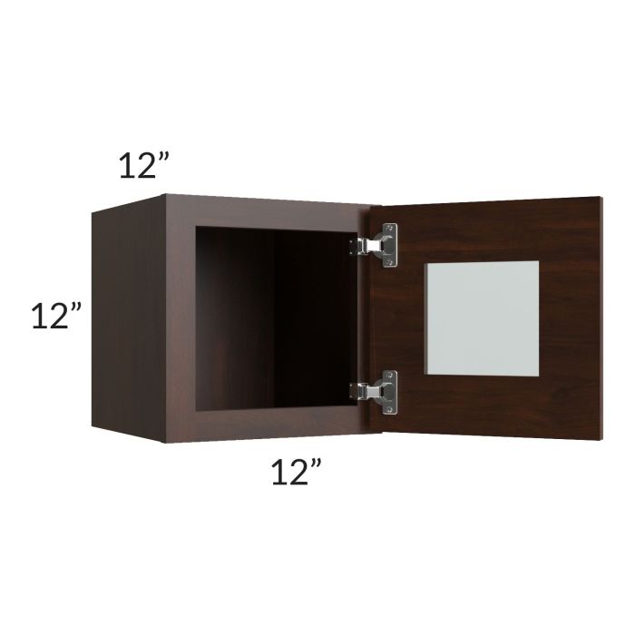 Biscotti Caf?? Glazed 12x12 Decorative Wall Cabinet with Beveled Glass