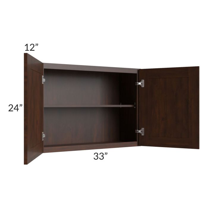 Biscotti Caf?? Glazed 33x24" Wall Cabinet