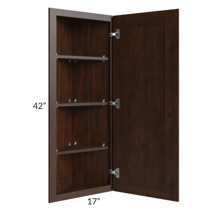 Biscotti Caf?? Glazed 12x42 Wall End Angle Cabinet