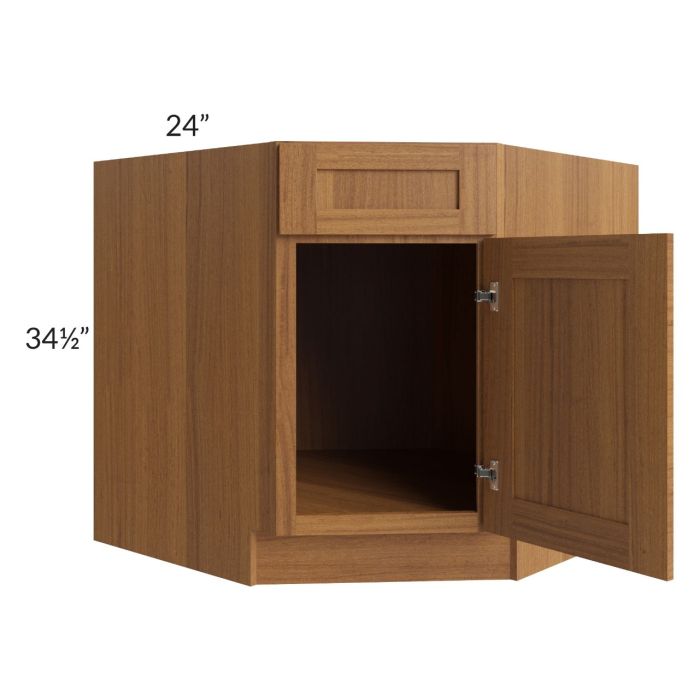 Artisan Walnut Shaker 36" Base Diagonal Corner Sink Cabinet