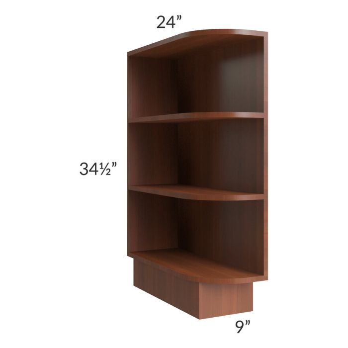 Phoenix Caramel Glaze 9" Base End Shelf Open Cabinet