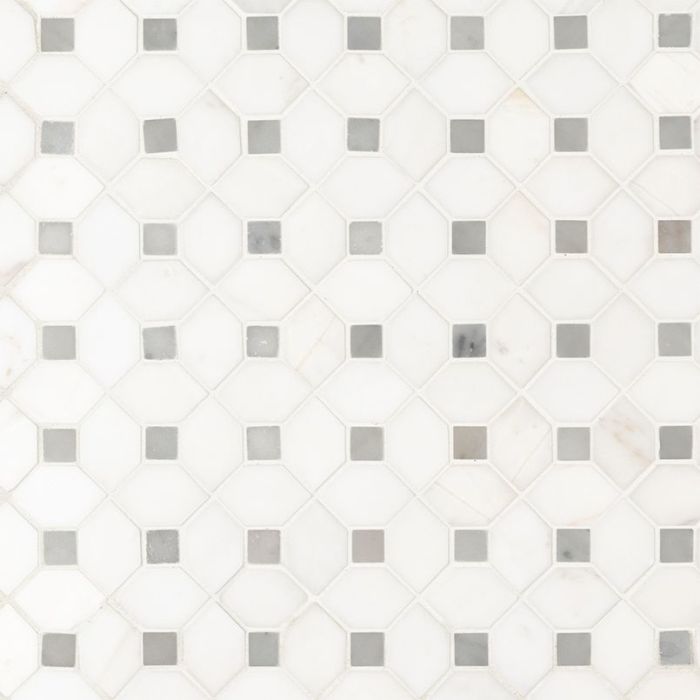 Bianco Dolomite Dotty Mosaic Tile