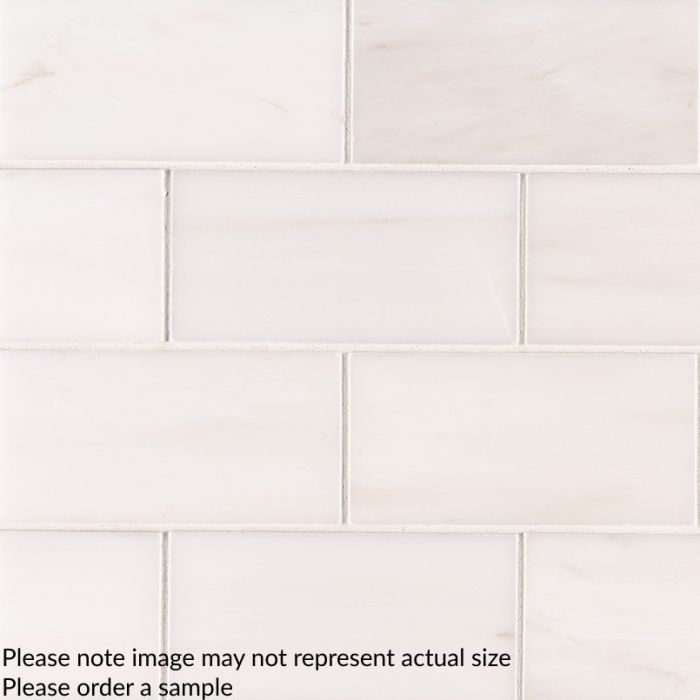 Bianco Dolomite Polished 3" x 6" Subway Tile