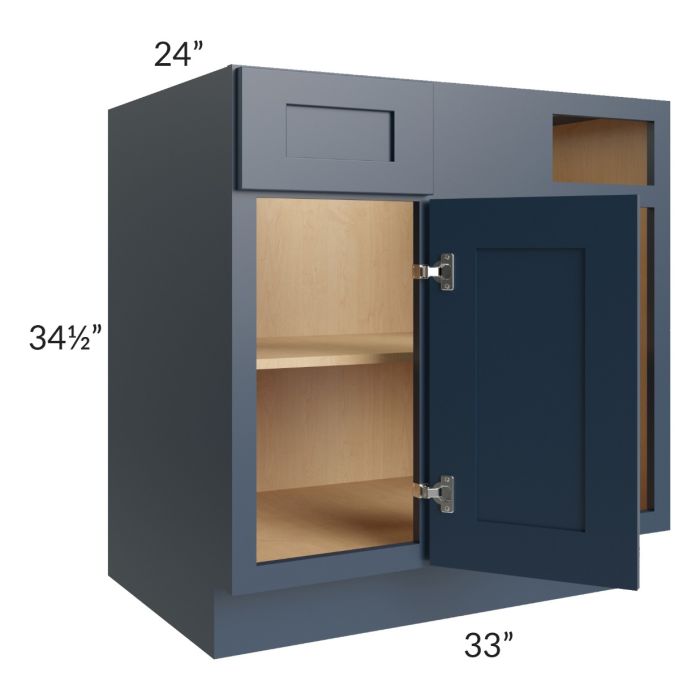 Midtown Blue Shaker 39" - 45" Blind Base Corner Cabinet