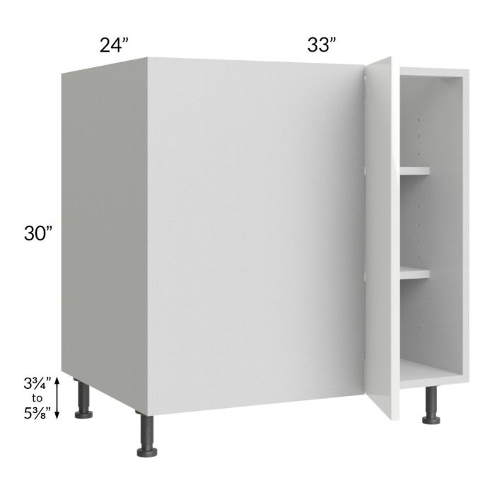 Milan White Gloss 39" - 42" Full Height Door Blind Base Corner Cabinet