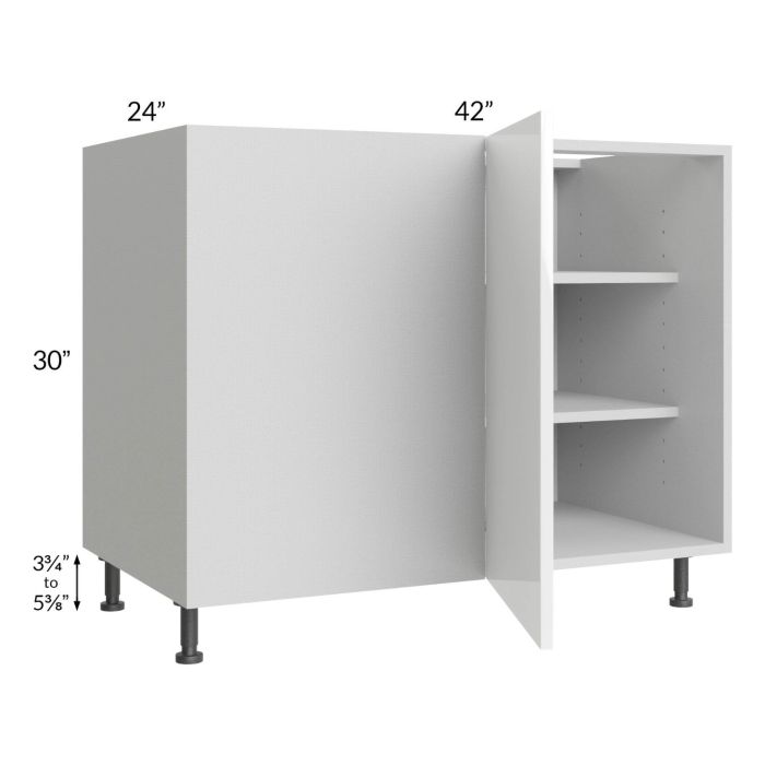 Milan White Gloss 48" - 51" Full Height Door Blind Base Corner Cabinet