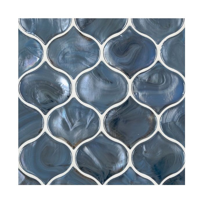 Blue Shimmer Arabesque 8mm Mosaic Tile