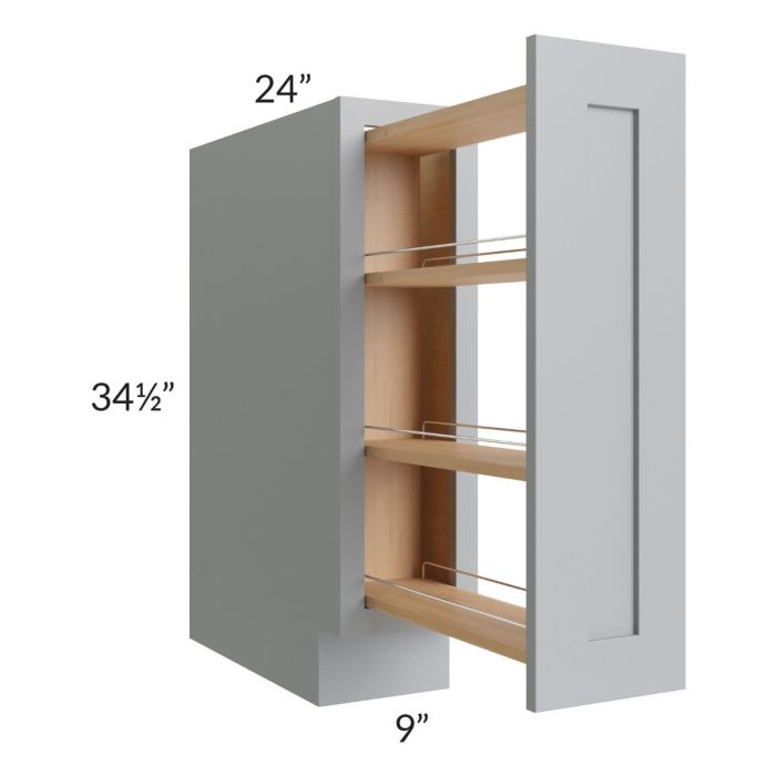 Asheville Grey Shaker 9" Base Pullout Cabinet