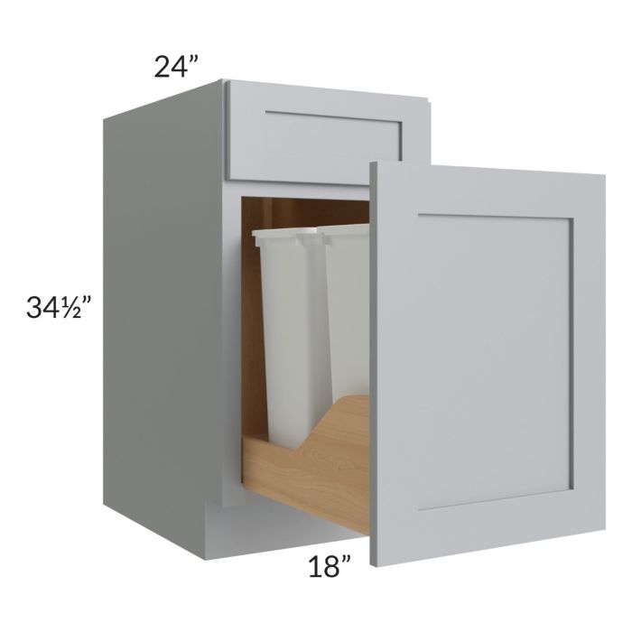 Asheville Grey Shaker 18" Trash Pullout Base Cabinet