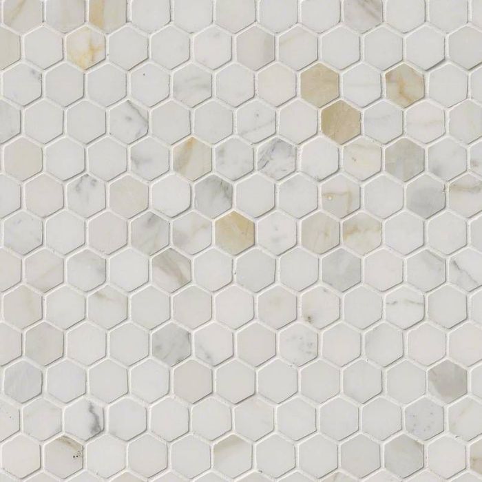 Calacatta Gold 1" Hexagon Mosaic Tile