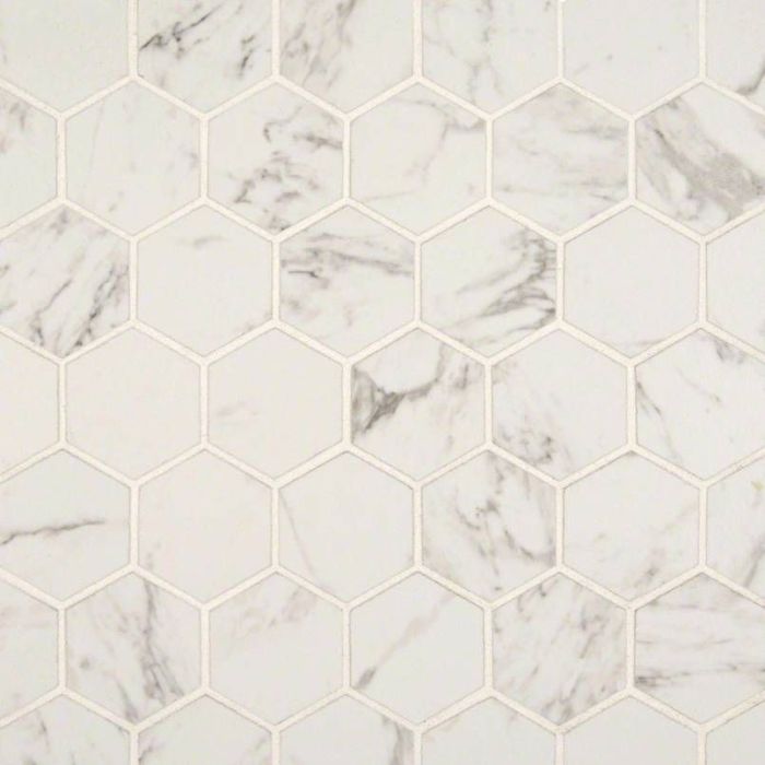 Pietra Carrara 2 x 2 Hexagon Mosaic Porcelain Tile