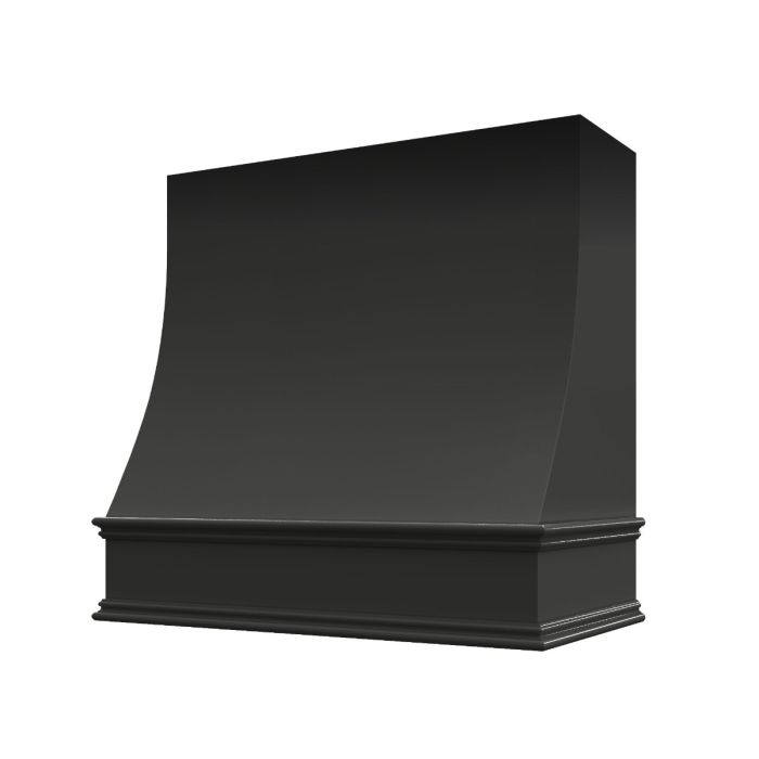 Black Charlotte Sloped Smooth Hood with Classic Molding
