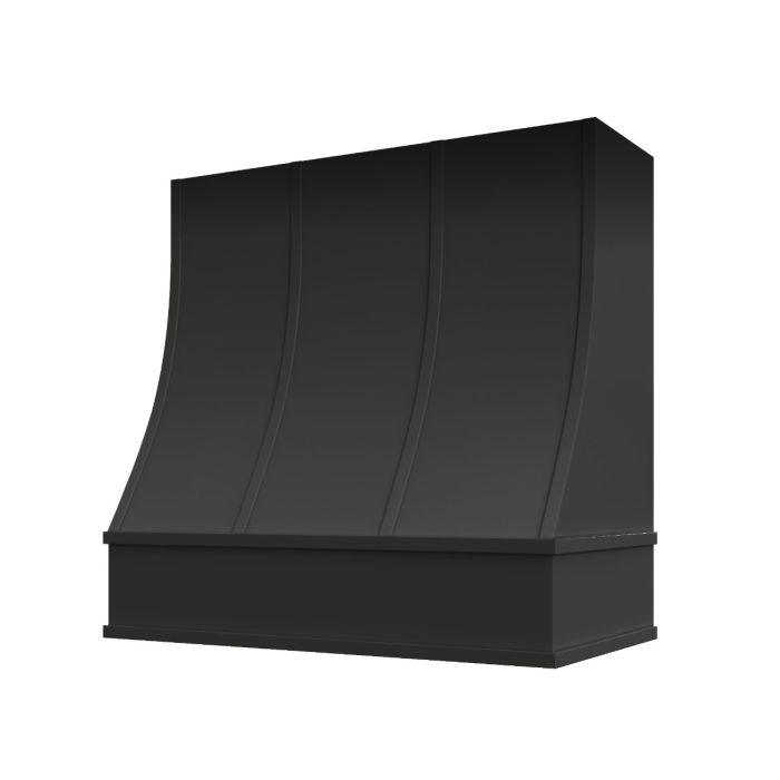 Black Charlotte Strapped Sloped Hood with Block Molding