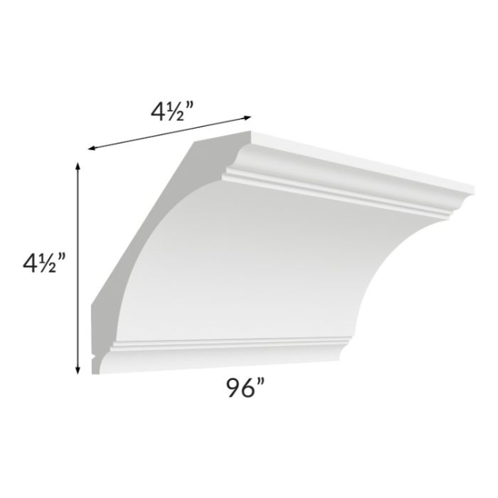 Salem White Large Cove Crown Molding
