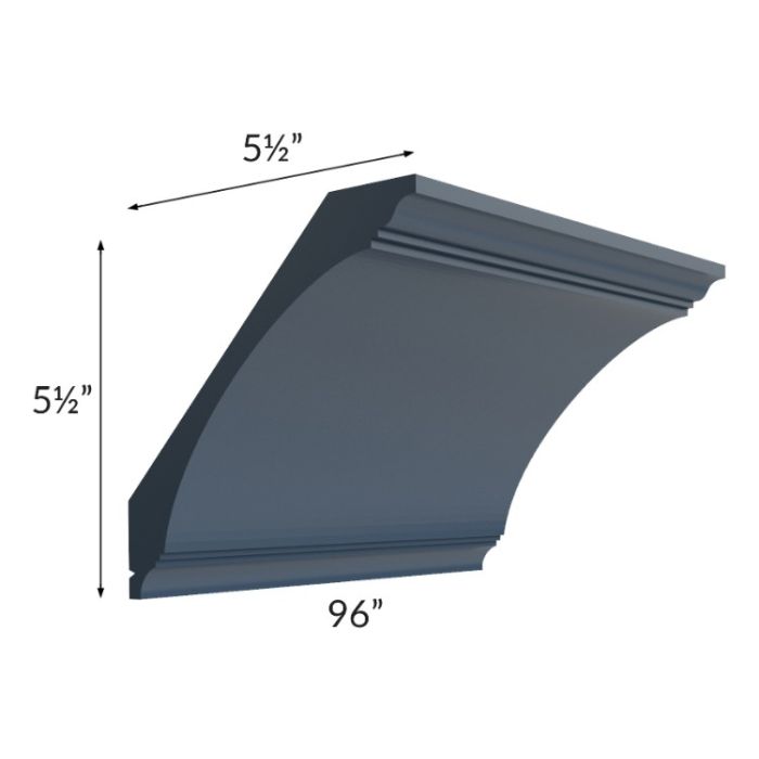 Midtown Blue Shaker Extra Large Cove Crown Molding
