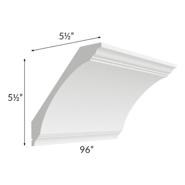 Salem White Extra Large Cove Crown Molding
