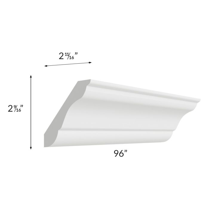 Stratton White Shaker 96" Crown Molding
