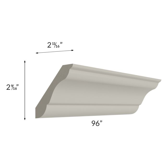 Stratton Light Grey Shaker 96" Crown Molding
