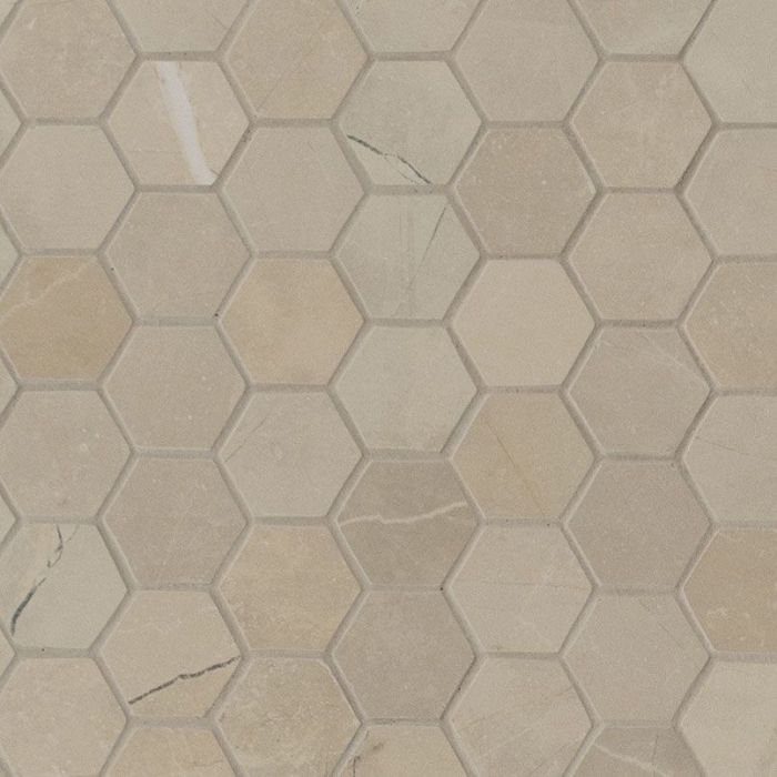 Sande Cream 2" x 2" Hexagon Matte Porcelain Tile