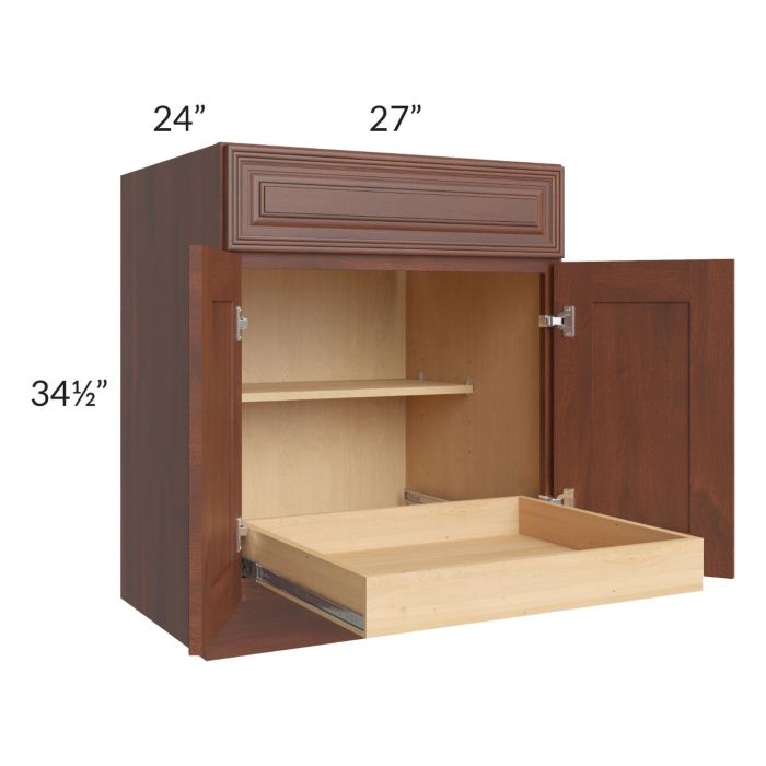 Cambridge Saddle Glaze 27" Base Cabinet with 1 Rollout Tray