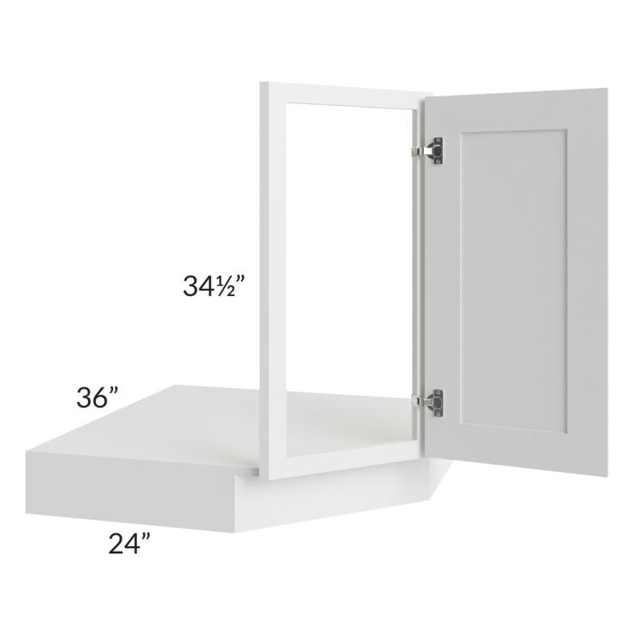 Bayville White 36" Corner Sink Base Front and Floor