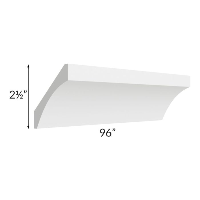 Asheville White Shaker 8' Curved Crown Molding