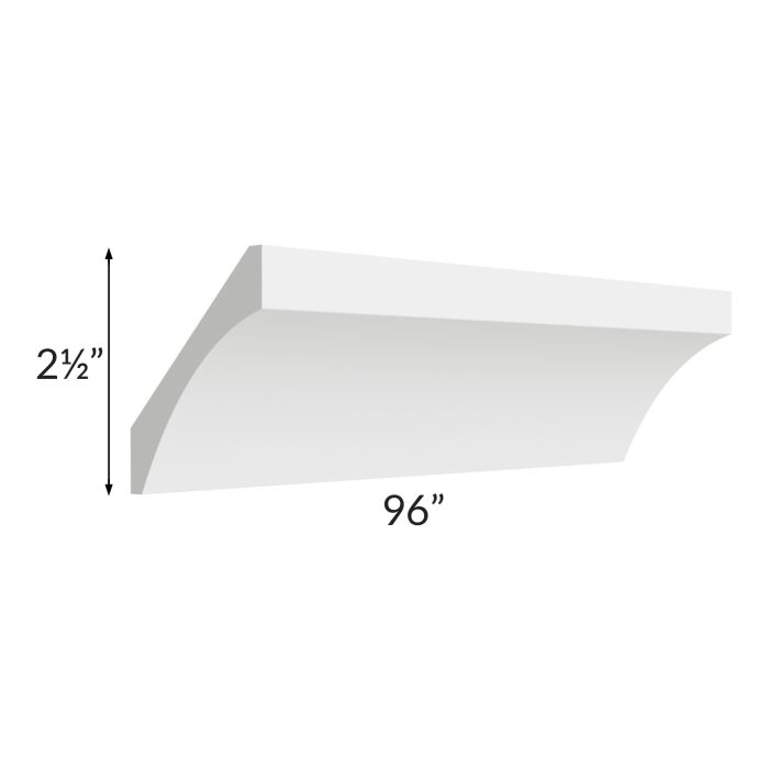 Bayville White 8' Curved Crown Molding