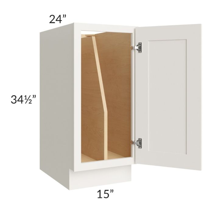 Cambridge Antique White Glaze 15" Full Height Door Tray Divider Base Cabinet