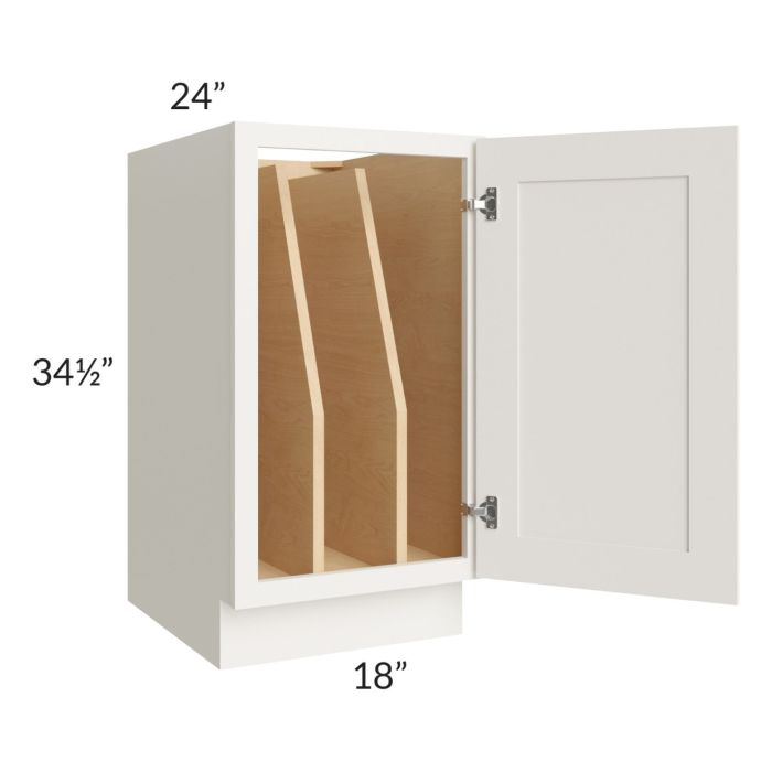 Cambridge Antique White Glaze 18" Full Height Door Tray Divider Base Cabinet