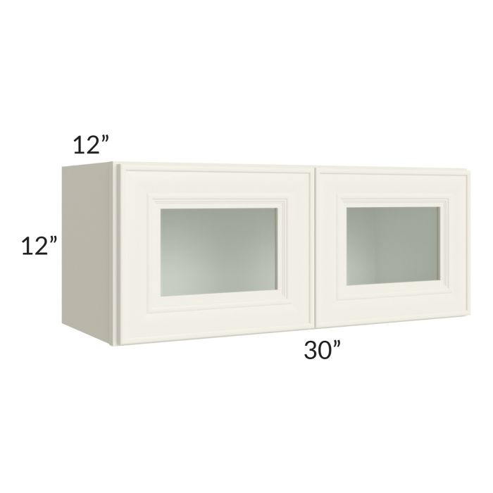 Cambridge Antique White Glaze 30x12 Decorative Wall Cabinet