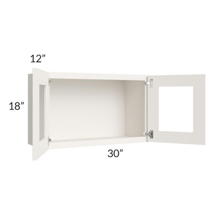 Cambridge Antique White Glaze 30x18 Decorative Wall Cabinet