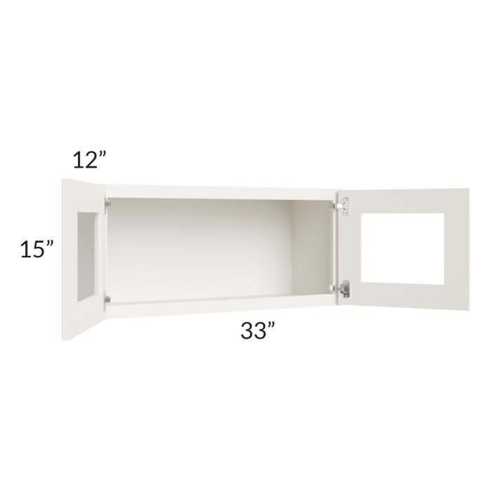 Cambridge Antique White Glaze 33x15 Decorative Wall Cabinet