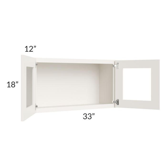 Cambridge Antique White Glaze 33x18 Decorative Wall Cabinet